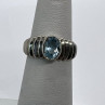 925 Sterling Silver & Blue Topaz Ring Size 5