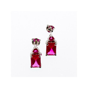 925 Sterling Silver Pink Topaz Stud Earrings
