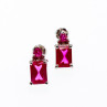925 Sterling Silver Pink Topaz Stud Earrings