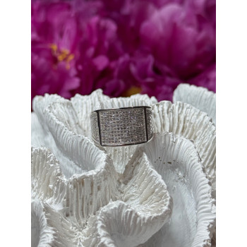 925 Sterling Silver Diamonds Ring Size 8.5