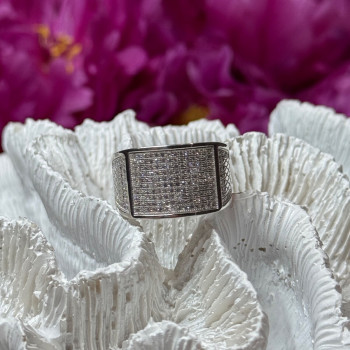 925 Sterling Silver Diamonds Ring Size 8.5
