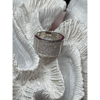 925 Sterling Silver Diamonds Ring Size 8.5