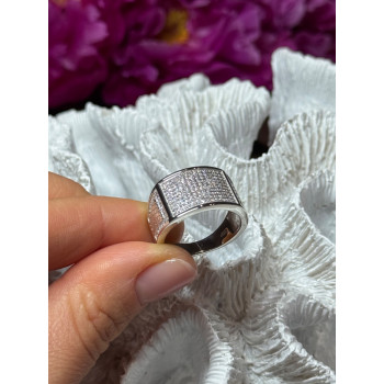 925 Sterling Silver Diamonds Ring Size 8.5