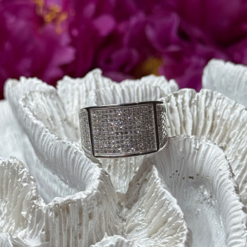 925 Sterling Silver Diamonds Ring Size 8.5