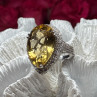 925 Sterling Silver Citrine & Beryl Ring Size 8.5