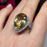 925 Sterling Silver Citrine & Beryl Ring Size 8.5