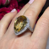 925 Sterling Silver Citrine & Beryl Ring Size 8.5