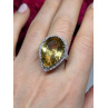 925 Sterling Silver Citrine & Beryl Ring Size 8.5