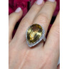 925 Sterling Silver Citrine & Beryl Ring Size 8.5