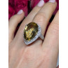 925 Sterling Silver Citrine & Beryl Ring Size 8.5