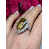 925 Sterling Silver Citrine & Beryl Ring Size 8.5
