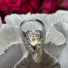 925 Sterling Silver Citrine & Beryl Ring Size 8.5