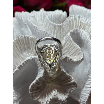 925 Sterling Silver Citrine & Beryl Ring Size 8.5