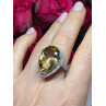 925 Sterling Silver Citrine & Beryl Ring Size 8.5