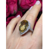 925 Sterling Silver Citrine & Beryl Ring Size 8.5