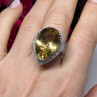 925 Sterling Silver Citrine & Beryl Ring Size 8.5