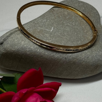 14K Yellow Gold Bracelet Blue & White Sapphire