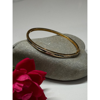 14K YELLOW GOLD BRACELET BLUE & WHITE SAPPHIRE