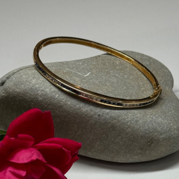 14K Yellow Gold Bracelet Blue & White Sapphire