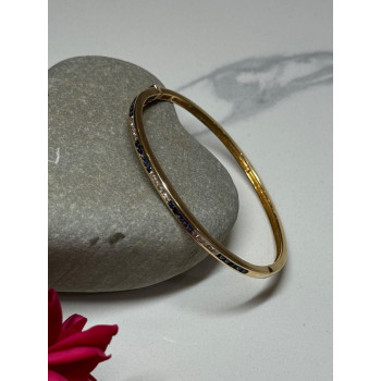 14K YELLOW GOLD BRACELET BLUE & WHITE SAPPHIRE