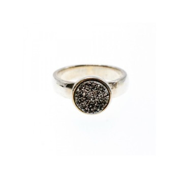 925 Sterling Silver Pyrite Ring Size 5.5