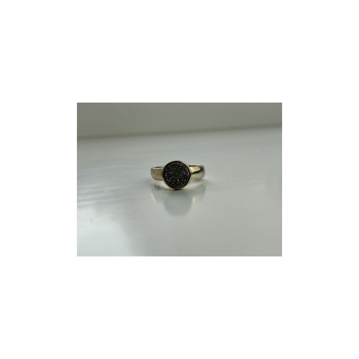 925 Sterling Silver Pyrite Ring Size 5.5