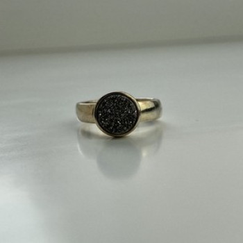 925 Sterling Silver Pyrite Ring Size 5.5