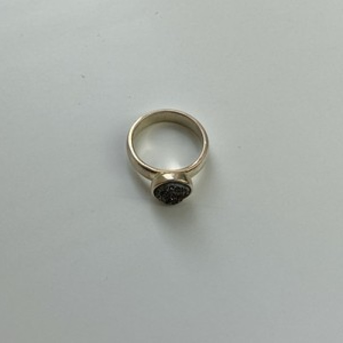 925 Sterling Silver Pyrite Ring Size 5.5