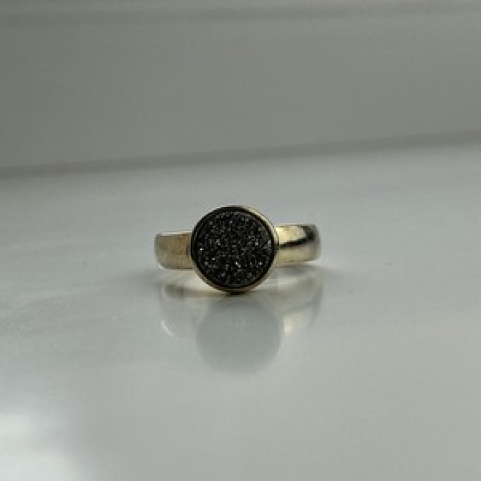 925 Sterling Silver Pyrite Ring Size 5.5