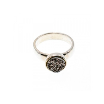 925 Sterling Silver Pyrite Ring Size 5.5