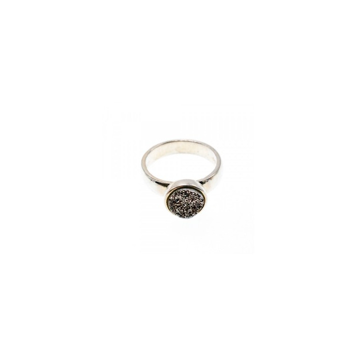925 Sterling Silver Pyrite Ring Size 5.5