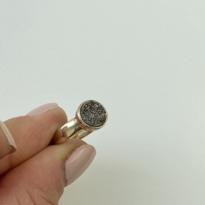 925 Sterling Silver Pyrite Ring Size 5.5