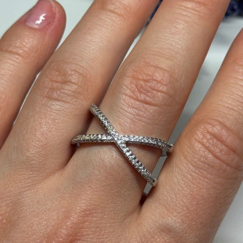 925 Sterling Silver CZ Ring Size 8.5