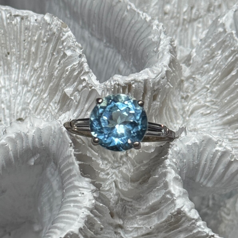 925 Sterling Silver Topaz & Beryl Ring Size 6