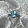 925 Sterling Silver Topaz & Beryl Ring Size 6