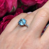 925 Sterling Silver Topaz & Beryl Ring Size 6