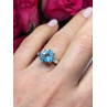 925 Sterling Silver Topaz & Beryl Ring Size 6