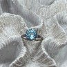 925 Sterling Silver Topaz & Beryl Ring Size 6