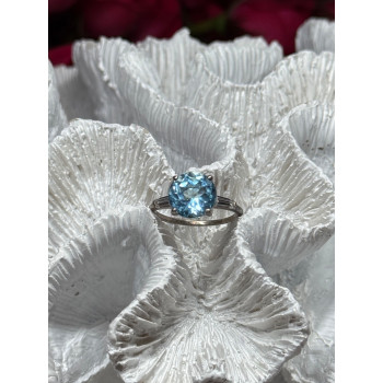 925 Sterling Silver Topaz & Beryl Ring Size 6