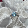 925 Sterling Silver Topaz & Beryl Ring Size 6