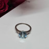 925 Sterling Silver Topaz & Beryl Ring Size 6
