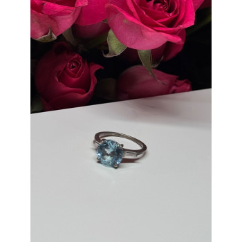 925 Sterling Silver Topaz & Beryl Ring Size 6