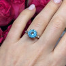 925 Sterling Silver Topaz & Beryl Ring Size 6