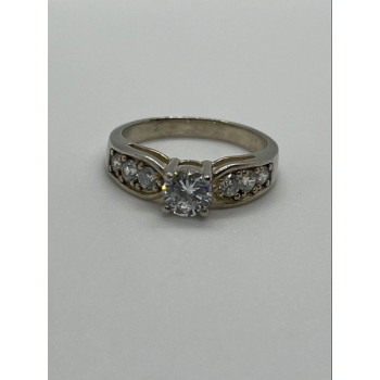 925 Sterling Silver & CZ Ring Size 9.5