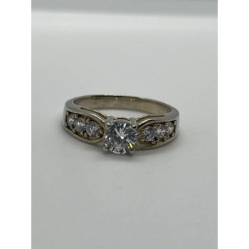 925 Sterling Silver & CZ Ring Size 9.5