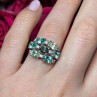 925 Sterling Silver Spinel & CZ Ring Size 6