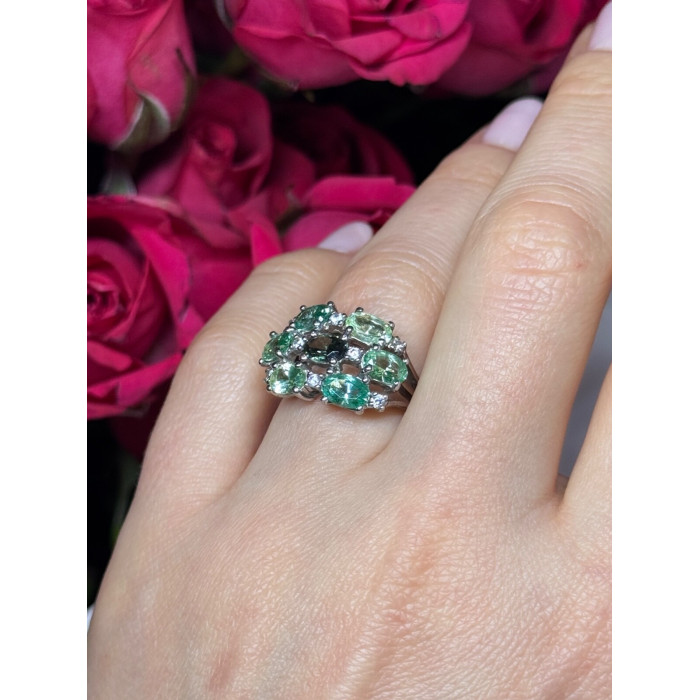 925 Sterling Silver Spinel & CZ Ring Size 6