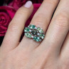 925 Sterling Silver Spinel & CZ Ring Size 6