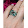925 Sterling Silver Spinel & CZ Ring Size 6