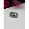 925 Sterling Silver Spinel & CZ Ring Size 6
